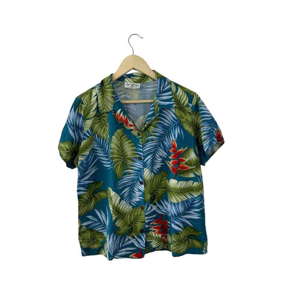 Hawaiian Reserve Collection Large Button Up Hawaii Aloha Shirt USA Made Womens